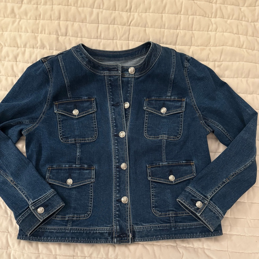 Stylish Talbots Denim Lady Jacket with Button Details